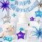 Blue Purple Silver Star Balloons, 16 Pcs 22/18/10 Inch Star Foil Mylar Balloons, Explosion Cone Four-Pointed Balloon for Boy Men Birthday Graduation Wedding Baby Shower Galaxy Space Party Decorations